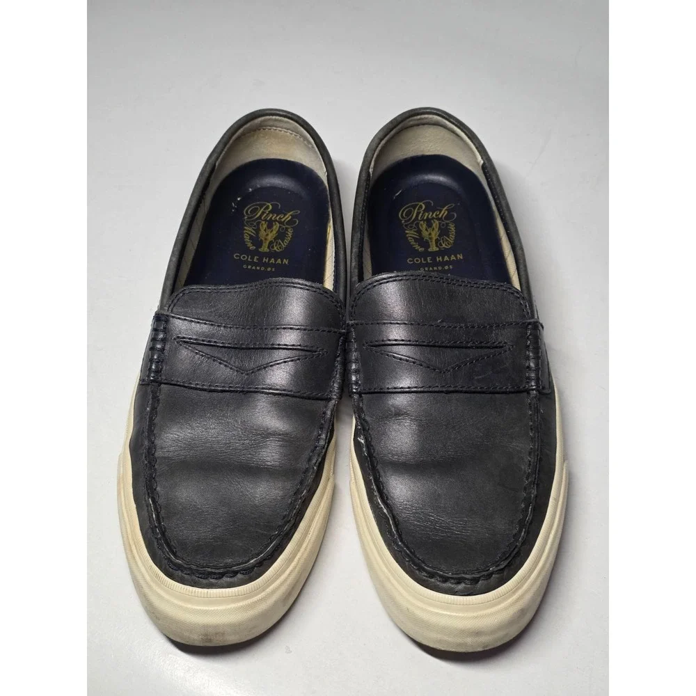 Cole Haan Grand Pinch Men's Loafers Size 9 M Navy Blue Leather Slip On Shoes‎